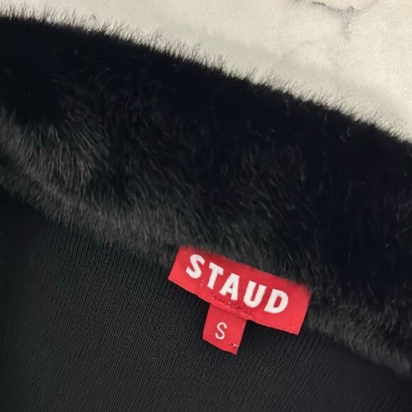 Staud Celina Faux Fur Collar Cardigan S - Picture 5 of 7